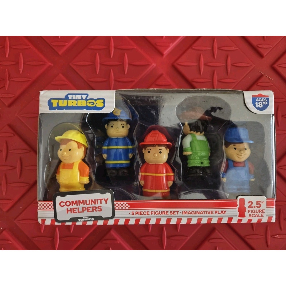 Community Helpers 5pc Figure‎ Set Toddler Toy Construction Police Firefighter